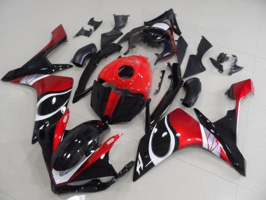 Purchase 2007-2008 Black Red Glossy Yamaha YZF R1 Motorcycle Replacement Fairings UK