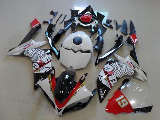 Purchase 2007-2008 White Red Black Yellow Dark Dog Yamaha YZF R1 Motorcycle Fairings UK