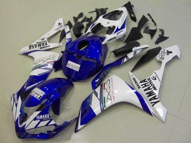 Purchase 2007-2008 White Blue Tri Colour Yamaha YZF R1 Motorcycle Replacement Fairings UK