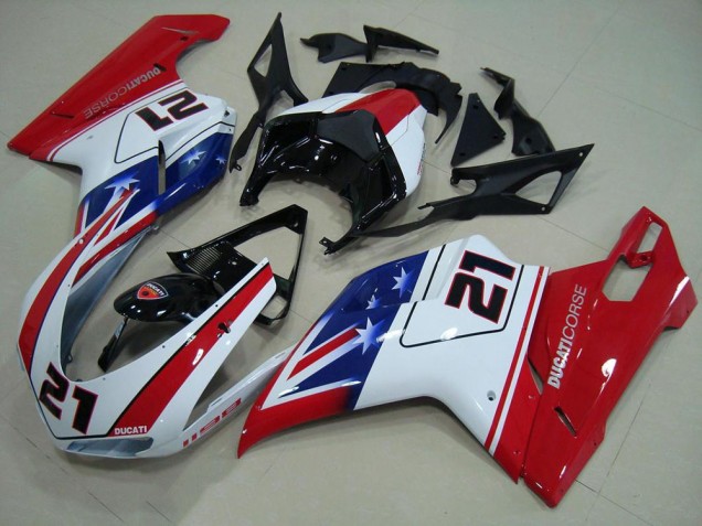 Purchase 2007-2014 Black White Red 21 Ducati 848 1098 1198 Motor Fairings UK Purchase 2007-2014 Black White Red 21 Ducati 848 1098 1198 Motor Fairings UK