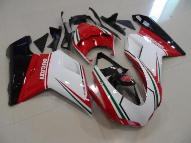 Purchase 2007-2014 Red White Ducati 848 1098 1198 Motorcycle Fairings Kit UK