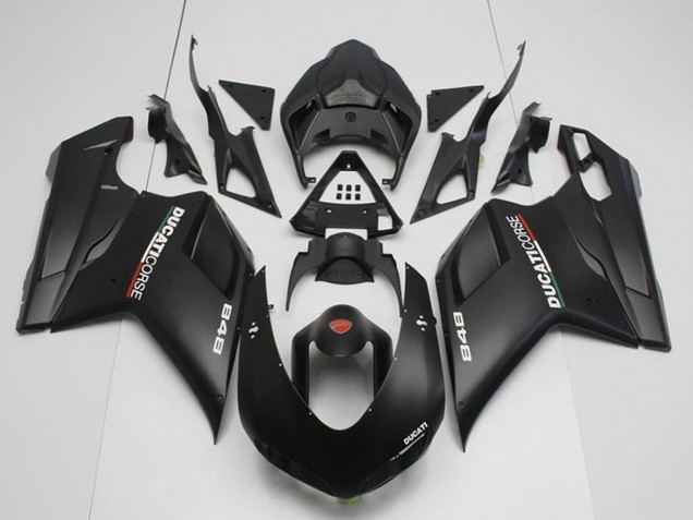 Purchase 2007-2014 Matte Black Corse Ducati 848 Motorcycle Fairings UK