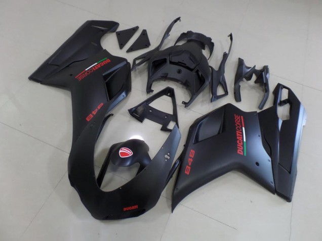 Purchase 2007-2014 Matte Black Red Sticker Ducati 848 1098 1198 Bike Fairing UK