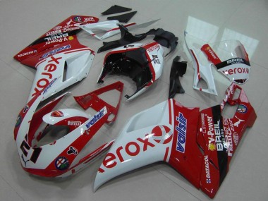 Purchase 2007-2014 White Red Glossy Black Valsir Xerox OEM Style 21 Ducati 848 1098 1198 Motorcycle Fairing UK