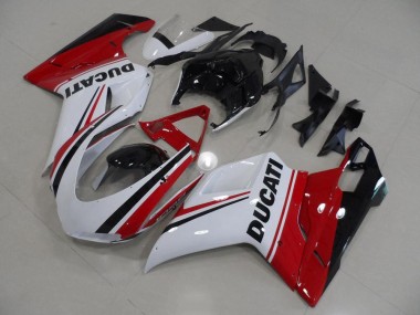 Purchase 2007-2014 Red White Black Ducati 848 1098 1198 Bike Fairing Kit UK