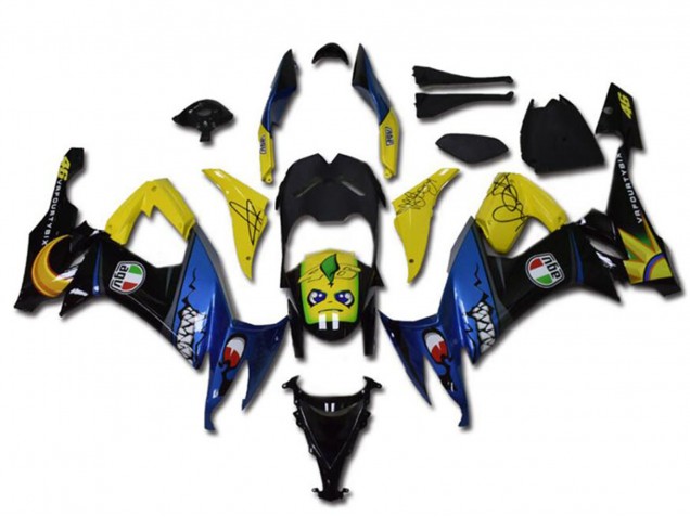 Purchase 2008-2010 Yellow Black Blue Shark Kawasaki ZX10R Motorcycle Fairings UK