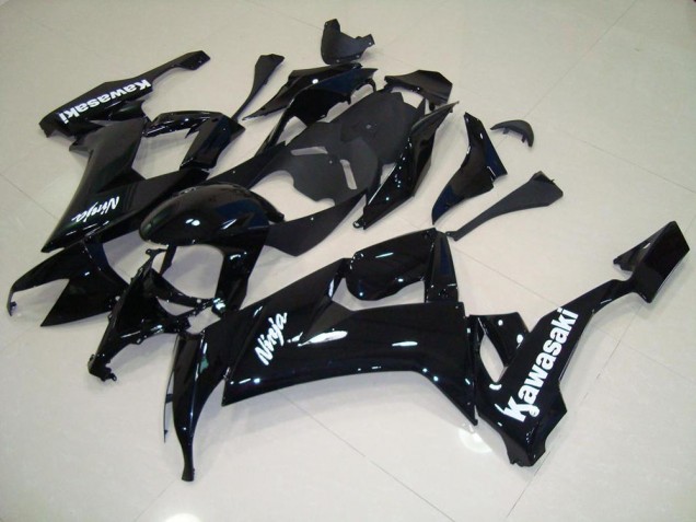 Purchase 2008-2010 Glossy Black with White Sticker Kawasaki ZX10R Motorcycle Fairing Kit UK