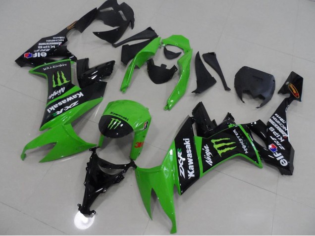 Purchase 2008-2010 Green Glossy Black Monster Kawasaki ZX10R Motorcycle Fairings UK