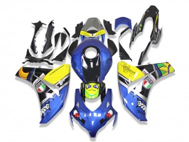 Purchase 2008-2011 Blue Yellow Glossy Black Shark Honda CBR1000RR Motorcycle Fairings UK