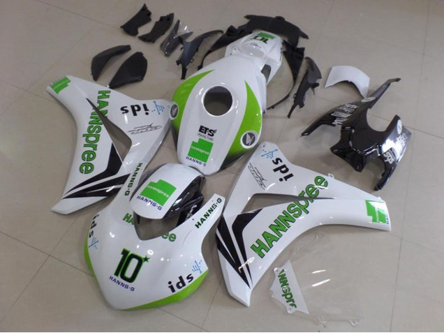 Purchase 2008-2011 White Green Glossy Black Hannspree 10 Honda CBR1000RR Motorcycle Fairings UK