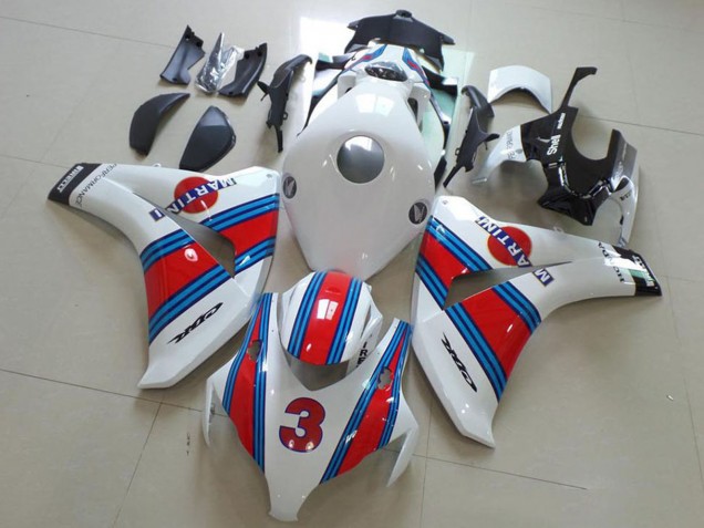 Purchase 2008-2011 White Red Light Blue Martini 3 Honda CBR1000RR Motorcycle Fairings UK