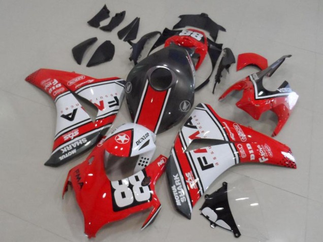 Purchase 2008-2011 White Red Matte Black Dunlop Fiamm 88 Honda CBR1000RR Motorcycle Fairings UK