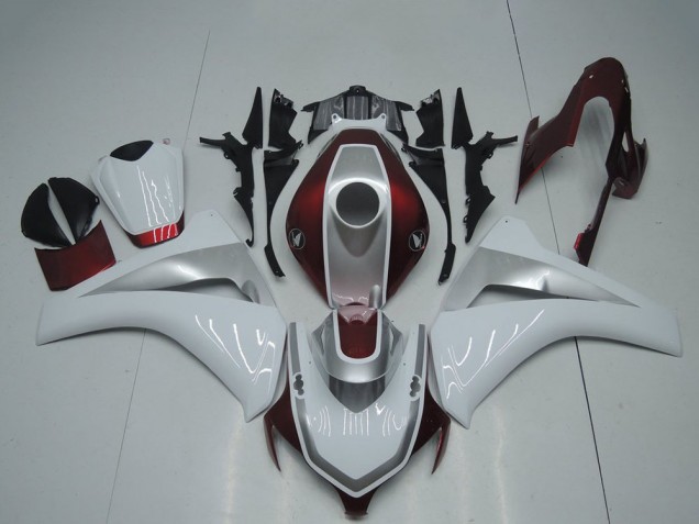 Purchase 2008-2011 White Silver Maroon Red Honda CBR1000RR Motorcycle Fairings UK