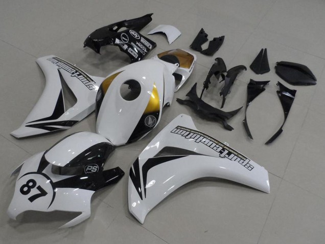 Purchase 2008-2011 White Gold Glossy Black 87 Honda CBR1000RR Motorcycle Fairings UK