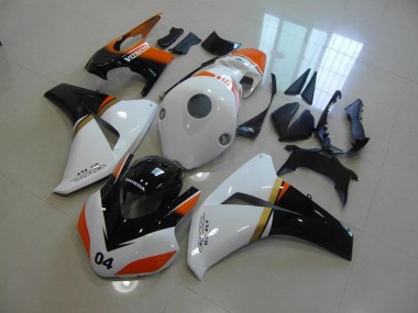 Purchase 2008-2011 White and Black and Orange Race Honda CBR1000RR Motorcycle Fairing UK