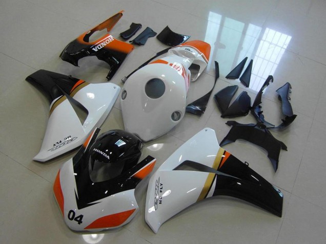 Purchase 2008-2011 White Orange Glossy Black Racing Honda CBR1000RR Motorcycle Fairings UK