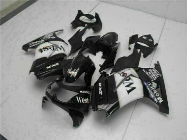 Purchase 2008-2012 Glossy Black White West Kawasaki EX250 Motorcycle Fairings UK