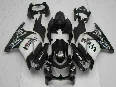 Purchase 2008-2012 Glossy Black White West Kawasaki EX250 Motorcycle Fairings UK