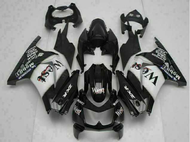Purchase 2008-2012 Glossy Black White West Kawasaki EX250 Motorcycle Fairings UK