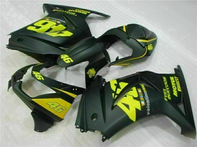 Purchase 2008-2012 Black Yellow 46 Kawasaki EX250 Motorcycle Fairings Kit UK