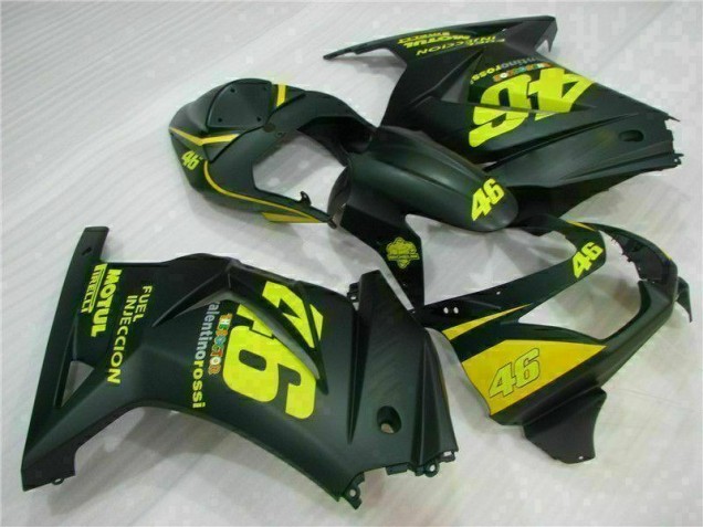 Purchase 2008-2012 Black Yellow 46 Kawasaki EX250 Motorcycle Fairings Kit UK