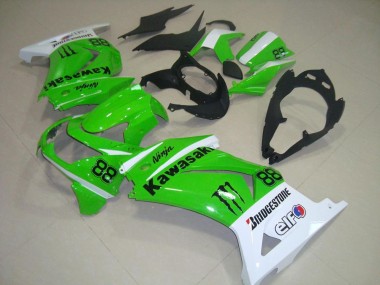 Purchase 2008-2012 Green and White Kawasaki ZX250R Bike Fairing UK