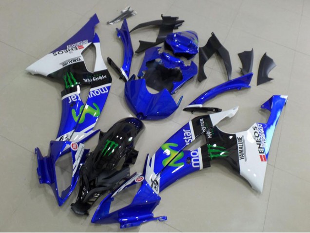 Purchase 2008-2016 White Blue Glossy Black Green Monster MoviStar Yamaha YZF R6 Motorcycle Fairings UK