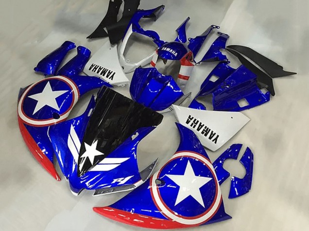Purchase 2009-2011 Blue White Red Black Star Captain America Yamaha YZF R1 Motorcycle Fairings UK
