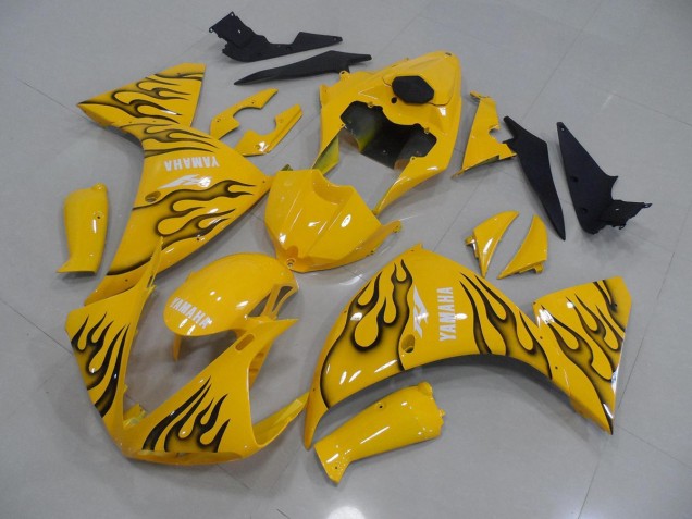 Purchase 2009-2011 Yellow Black Flame Yamaha YZF R1 Motorcycle Fairings UK Purchase 2009-2011 Yellow Black Flame Yamaha YZF R1 Motorcycle Fairings UK