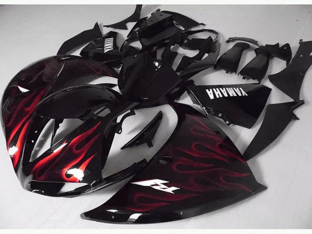 Purchase 2009-2011 Red Black Flame Yamaha YZF R1 Bike Fairings UK