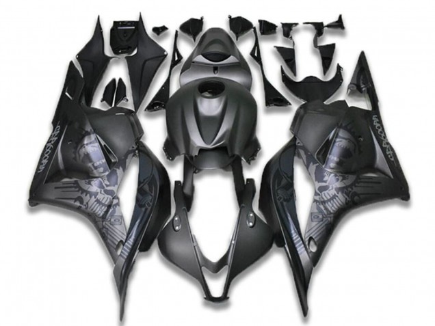 Purchase 2009-2012 Black Grey Skull Honda CBR600RR Motorcycle Fairings UK