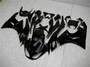 Purchase 2009-2012 Glossy Black Gold Ninja Kawasaki ZX6R Motorcycle Fairings UK
