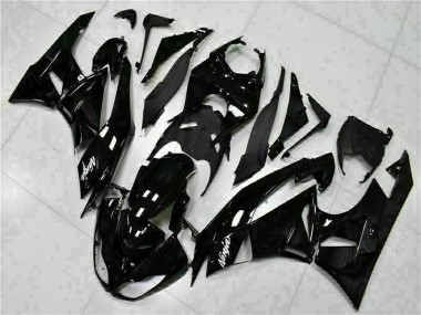 Purchase 2009-2012 Glossy Black White Ninja Kawasaki ZX6R Motorcycle Fairings UK