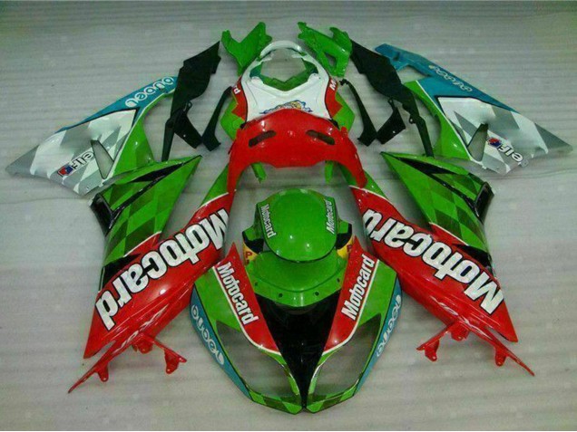 Purchase 2009-2012 Green White Red Black Blue Motocard Kawasaki ZX6R Motorcycle Fairings UK