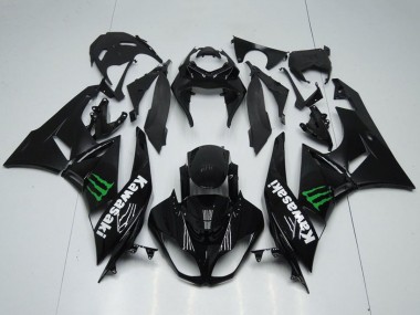 Purchase 2009-2012 Glossy Black Green Monster Kawasaki ZX6R Motorcycle Fairings UK