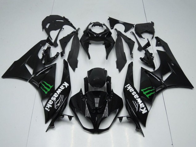 Purchase 2009-2012 Glossy Black Green Monster Kawasaki ZX6R Motorcycle Fairings UK