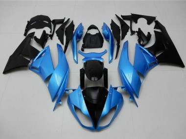 Purchase 2009-2012 Light Blue Glossy Black Kawasaki ZX6R Motorcycle Fairings UK