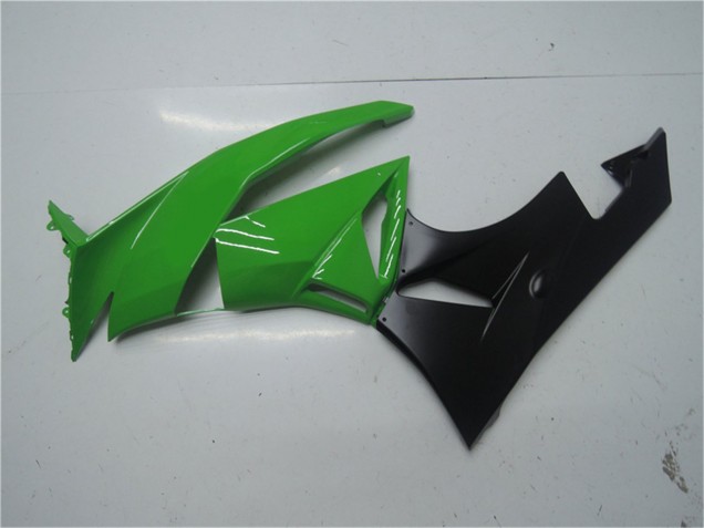 Purchase 2009-2012 Green Glossy Black Kawasaki ZX6R Motorcycle Fairing Kits UK