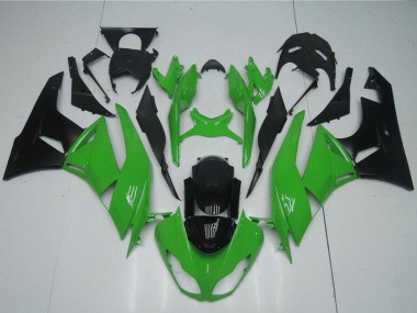 Purchase 2009-2012 Green Glossy Black Kawasaki ZX6R Motorcycle Fairing Kits UK
