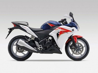 Purchase 2011-2015 White Red Dark Blue Stripe Honda CBR250RR Motorcycle Fairings UK