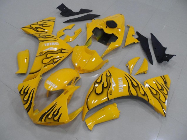 Purchase 2012-2014 Yellow Black Flame Yamaha YZF R1 Motorcycle Fairings UK Purchase 2012-2014 Yellow Black Flame Yamaha YZF R1 Motorcycle Fairings UK