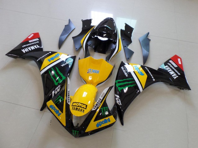 Purchase 2012-2014 Yellow Black Monster Yamaha YZF R1 Replacement Fairings UK