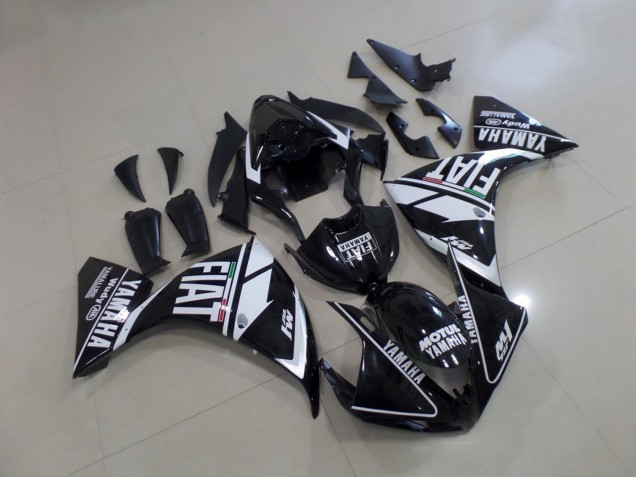 Purchase 2012-2014 Black White Fiat Yamaha YZF R1 Motorcycle Fairings UK Purchase 2012-2014 Black White Fiat Yamaha YZF R1 Motorcycle Fairings UK