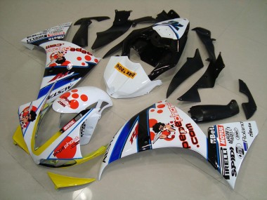 Purchase 2012-2014 White Black Pepe Phone Yamaha YZF R1 Motorcycle Fairings Kit UK