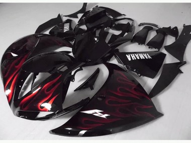 Purchase 2012-2014 Red Black Flame Yamaha YZF R1 Motorcycle Fairing Kits UK