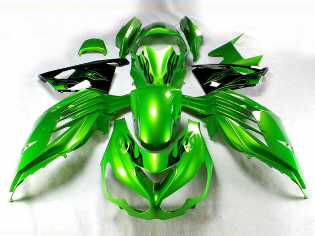 Purchase 2012-2021 Green Black Kawasaki ZX14R ZZR1400 Motorcycle Fairings Kit UK Purchase 2012-2021 Green Black Kawasaki ZX14R ZZR1400 Motorcycle Fairings Kit UK