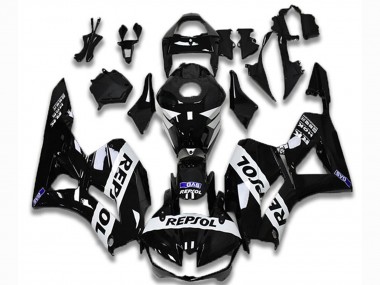 Purchase 2013-2023 Glossy Black White Repsol Honda CBR600RR Motorcycle Fairings UK