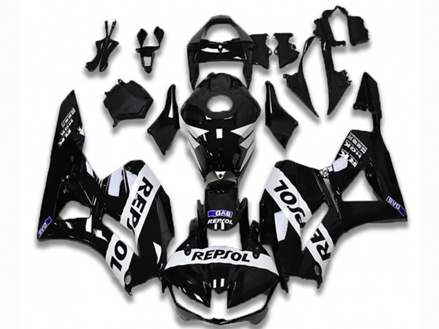 Purchase 2013-2023 Glossy Black White Repsol Honda CBR600RR Motorcycle Fairings UK