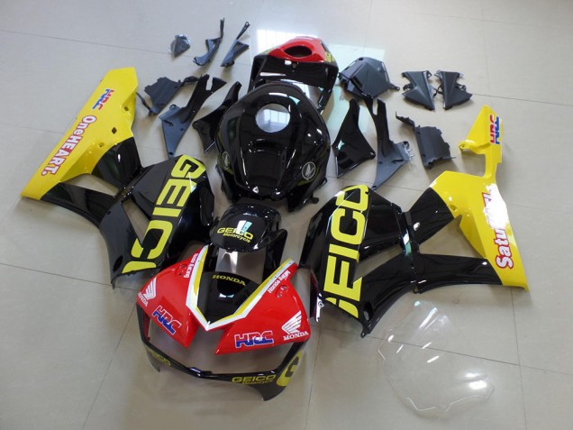 Purchase 2013-2023 Yellow Black Geico Honda CBR600RR Motorcycle Fairings UK Purchase 2013-2023 Yellow Black Geico Honda CBR600RR Motorcycle Fairings UK