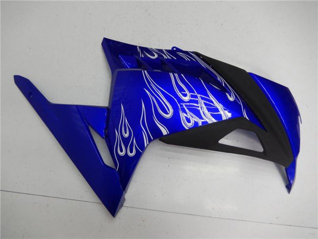 Purchase 2013-2024 Blue Black White Flame Kawasaki Ninja 300 EX300R Motorcycle Fairings UK